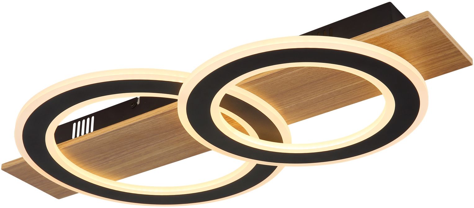 Globo Lighting Jayden lampa podsufitowa 1x40 W biała-czarna-drewno 48038-40 - Wysyłka w 24h