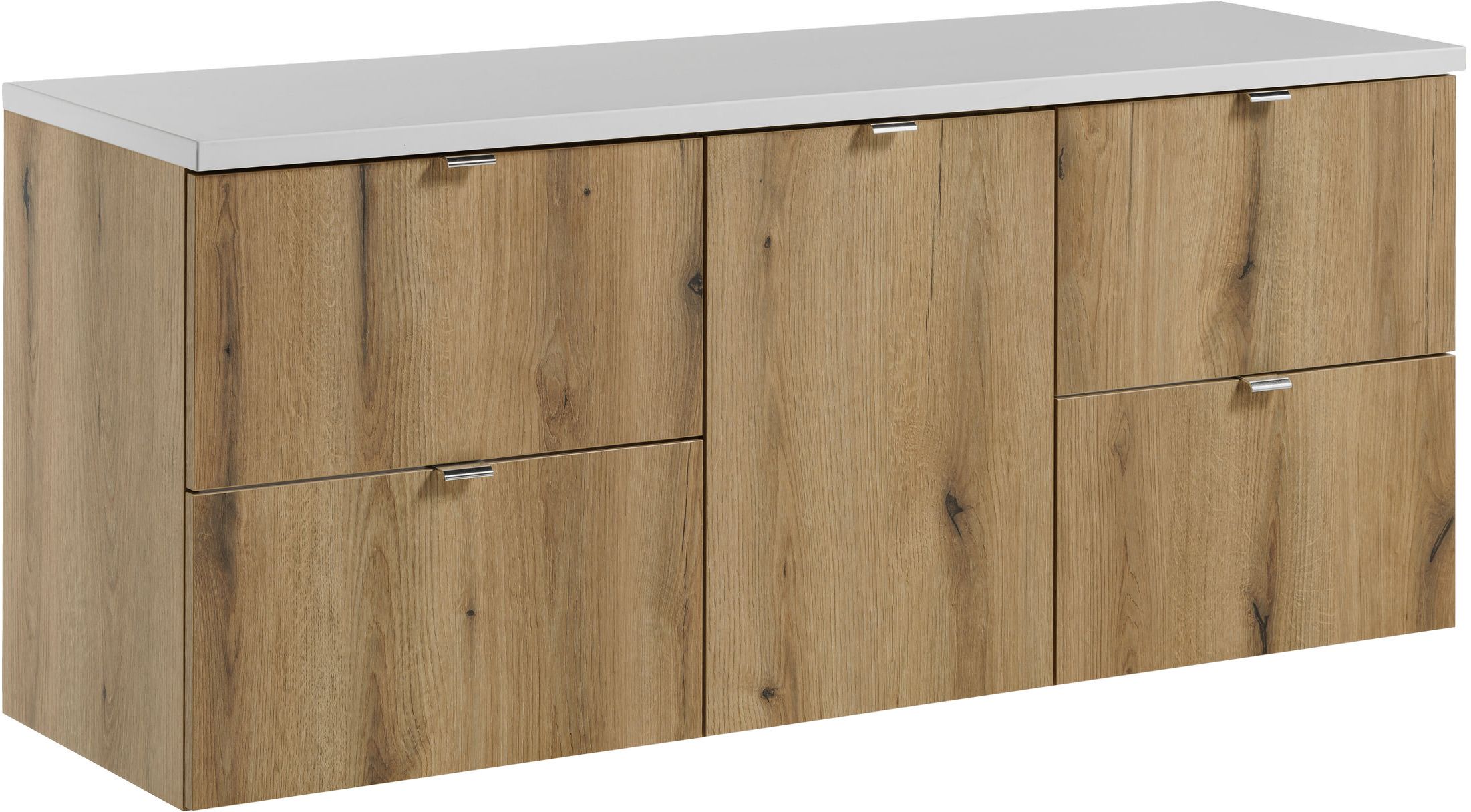 Zestaw Comad Nova Oak/White szafki 50 cm, 50 cm i 40 cm z blatem meblowym dąb/biały SET-NOA B WHITE 140CM S