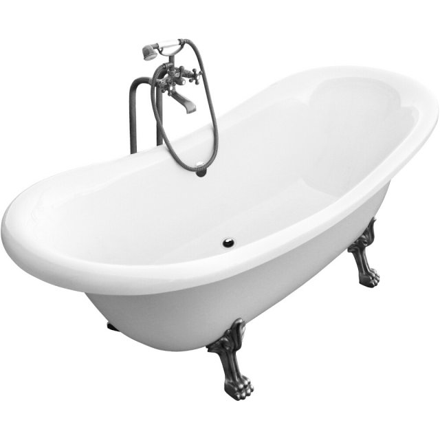 BESCO Wanna wolnostojąca AMELIA 190x77 cm nogi chrom #WKA-190W+CH