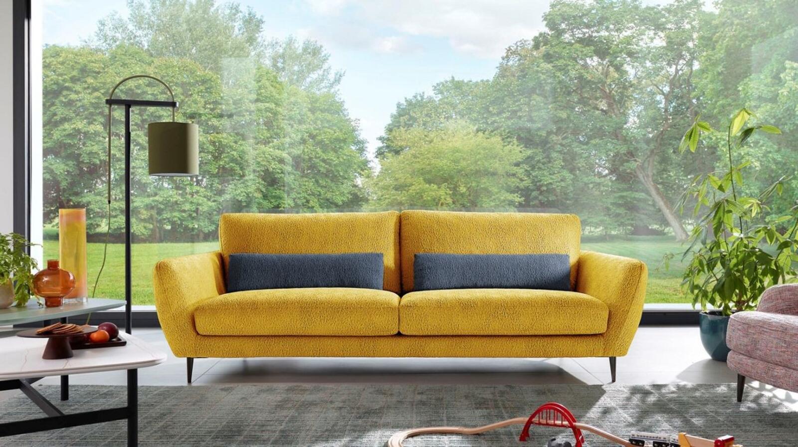 Sofa tapicerowana pomarańczowa Saint Germain duża