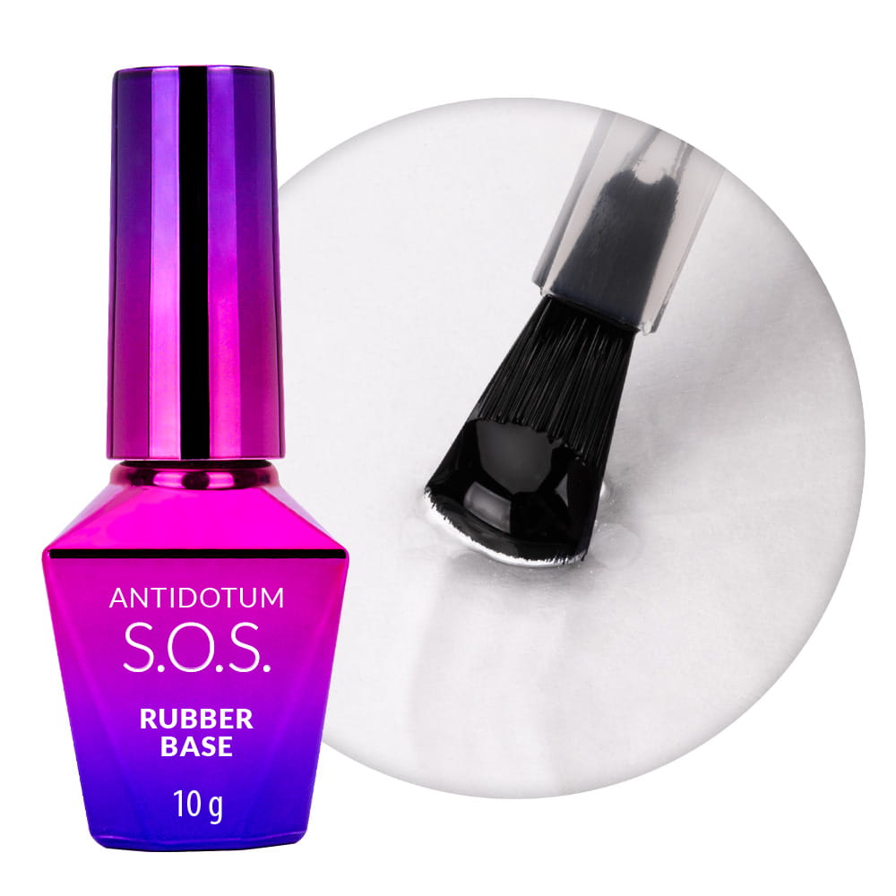 Baza kauczukowa elastyczne paznokcie manicure pedicure do mocowania ozdób S.O.S. Antidotum MollyLac 10 g