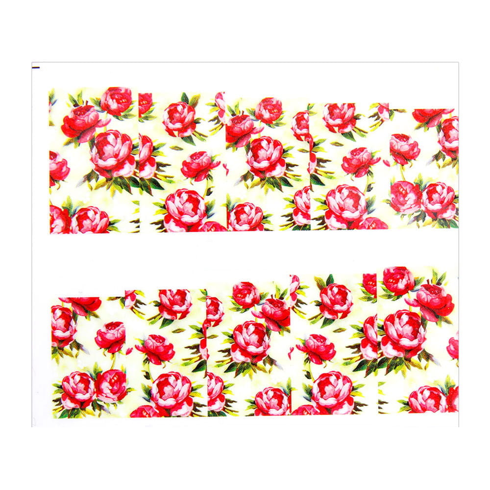 Naklejki wodne do paznokci arkusz 6,5 x 5,5 cm na 10 palców bn Nr 006