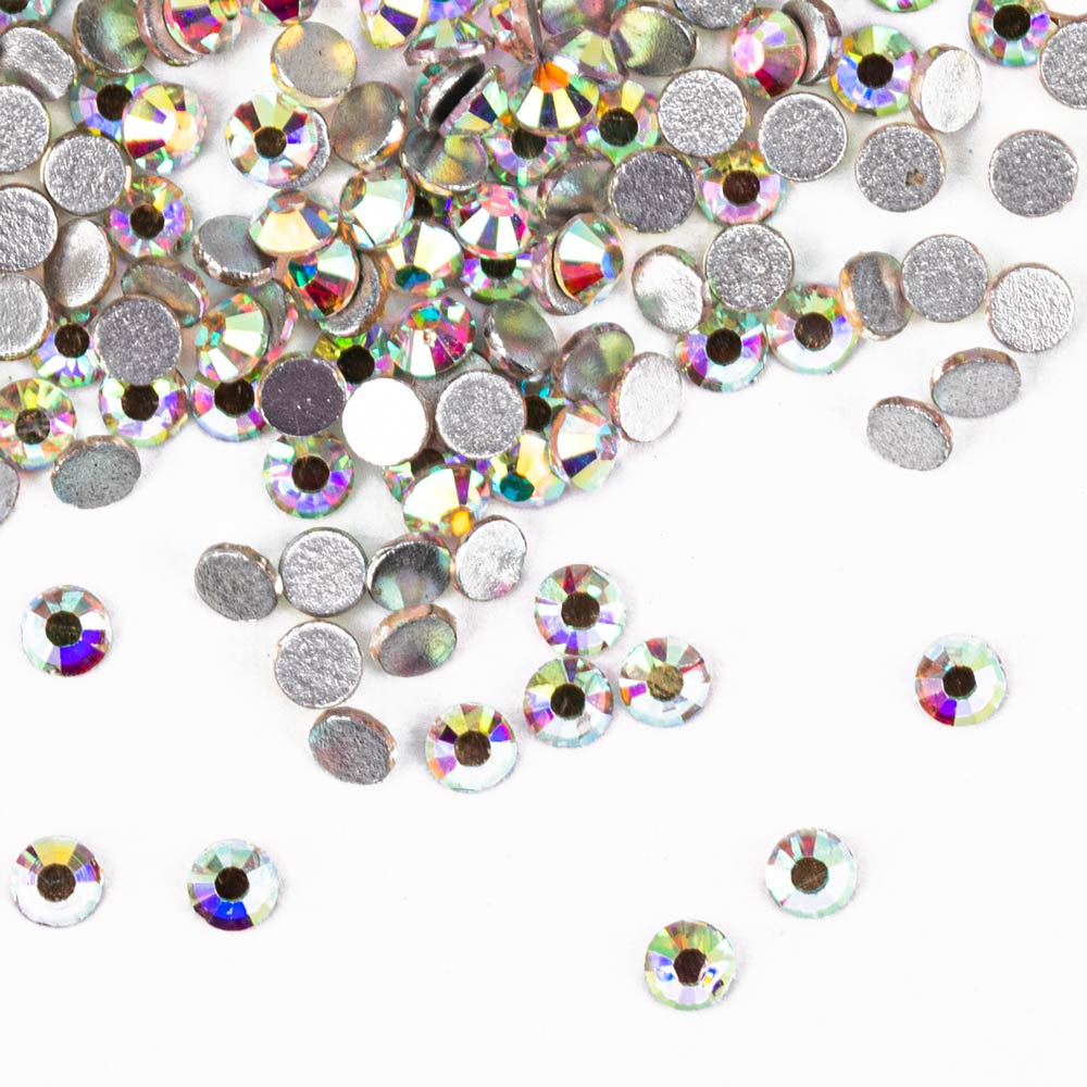 Cyrkonie do paznokci szklane SS10 Crystal AB ok.1440 szt paczka