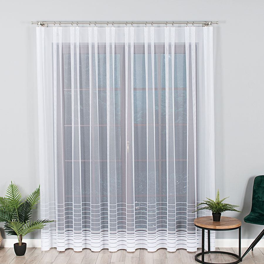 Firanka żakardowa Nela / wymiar 200x250, 400x250, 500x250, 600x250/ kolor biały