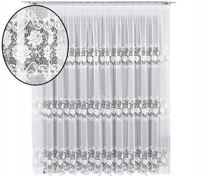 Firana żakardowa Demetria kwiaty 250x200 - doskonałe dopełnienie aranżacji