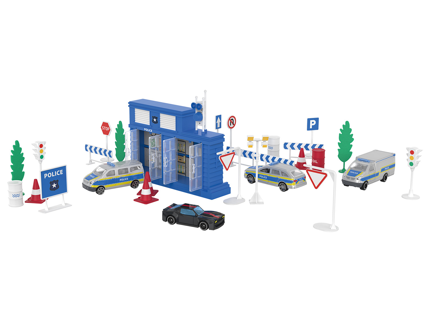 Playtive Zestaw do zabawy Die Cast Racers Komisariat policji