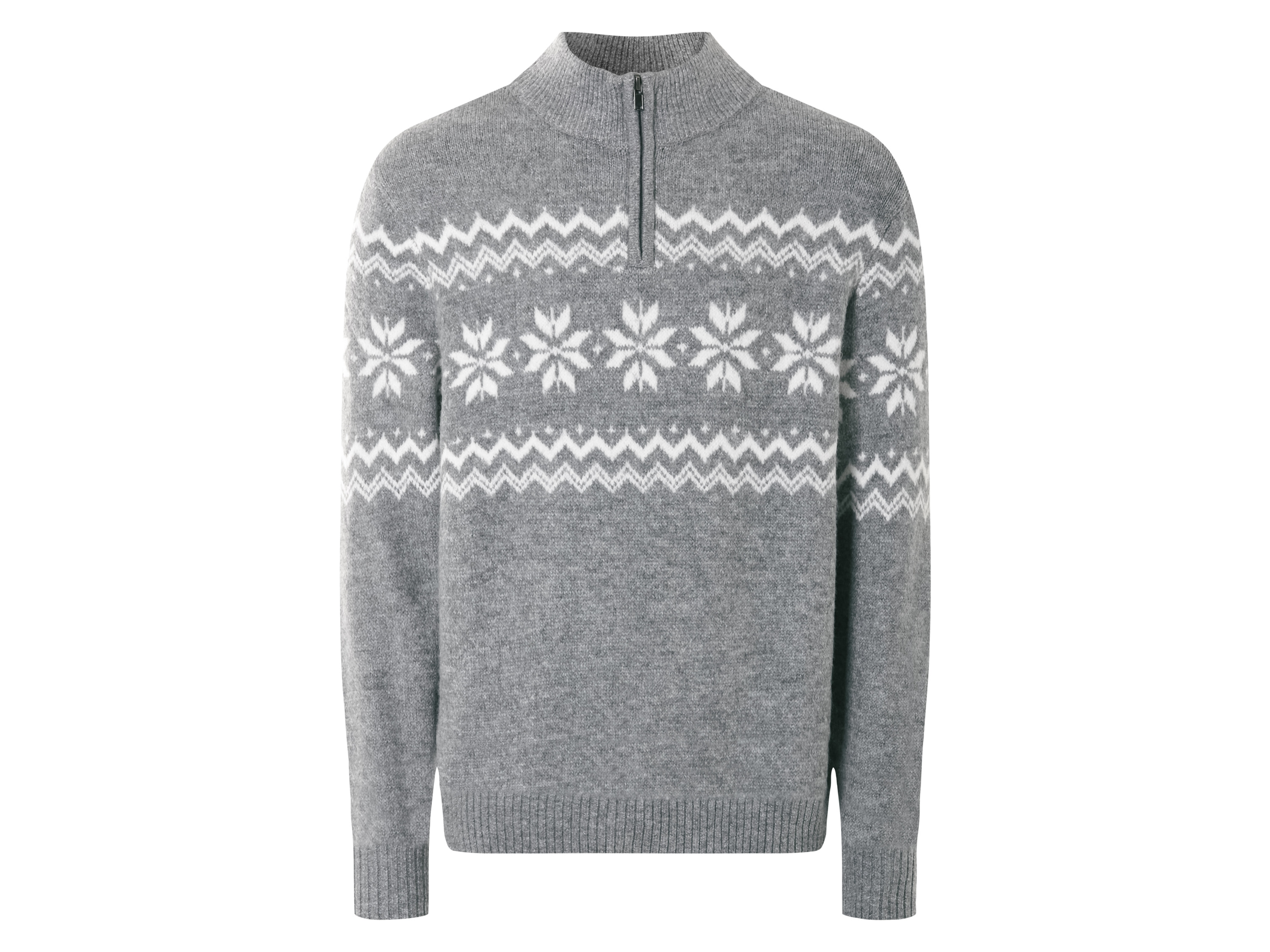 Livergy Sweter dzianinowy męski Szary/ biały, S 44-46