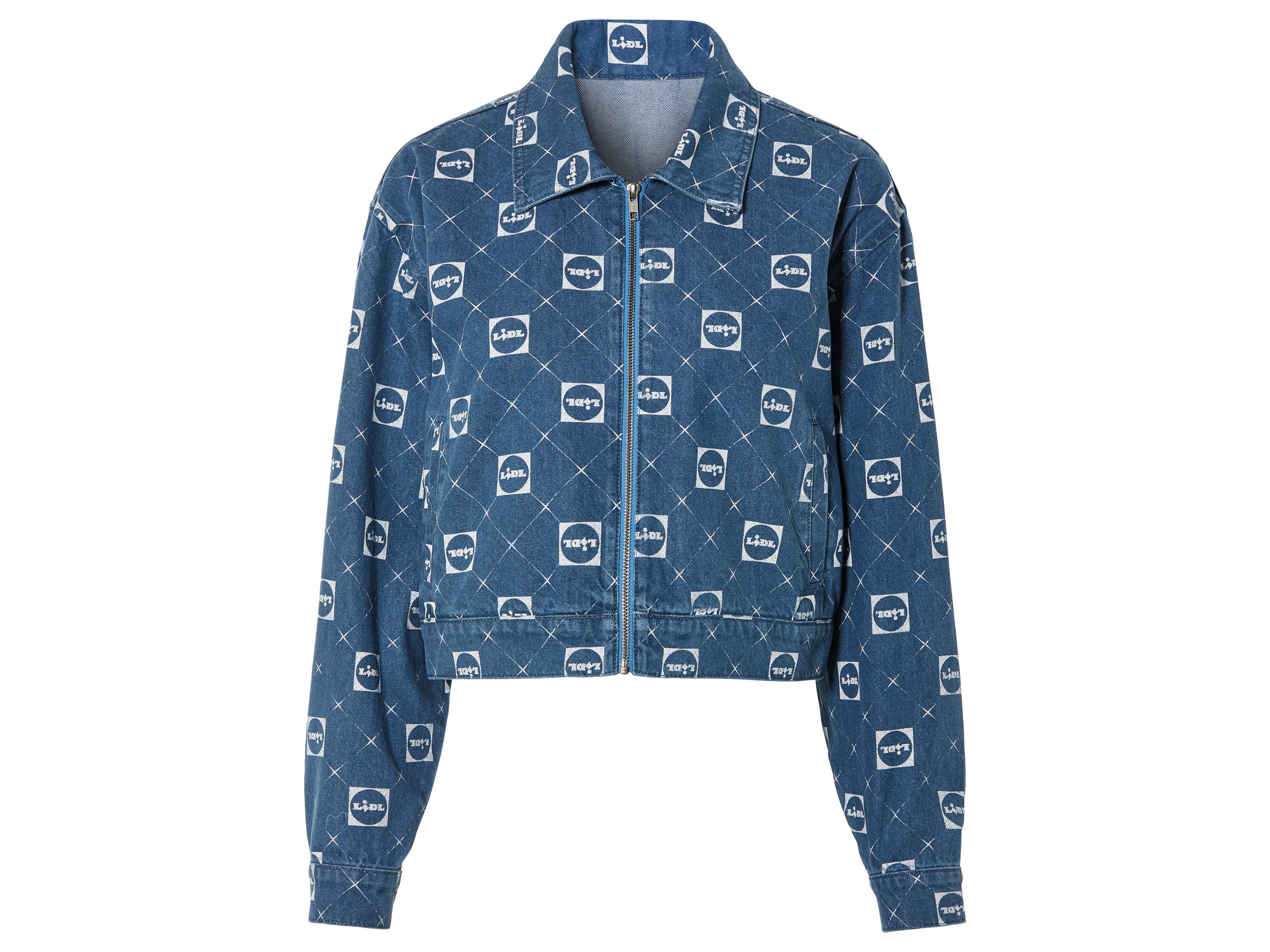 esmara Kurtka jeansowa damska oversize z kolekcji Lidla 42, Niebieski/ biały