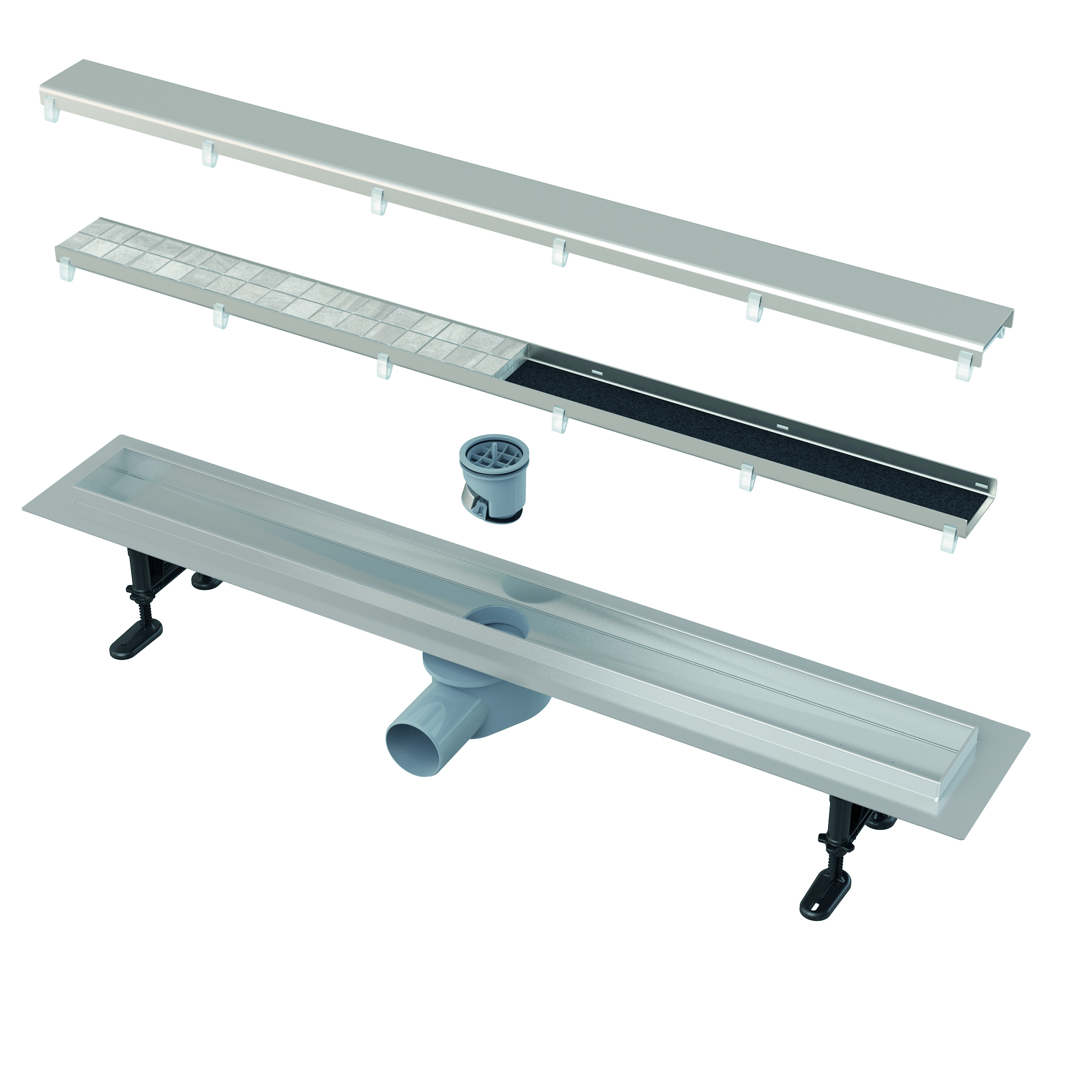 Darmowa Dostawa - Odpływ liniowy z rusztem 75 cm stal Alca Double Fit&Go APZ13DOUBLE9750