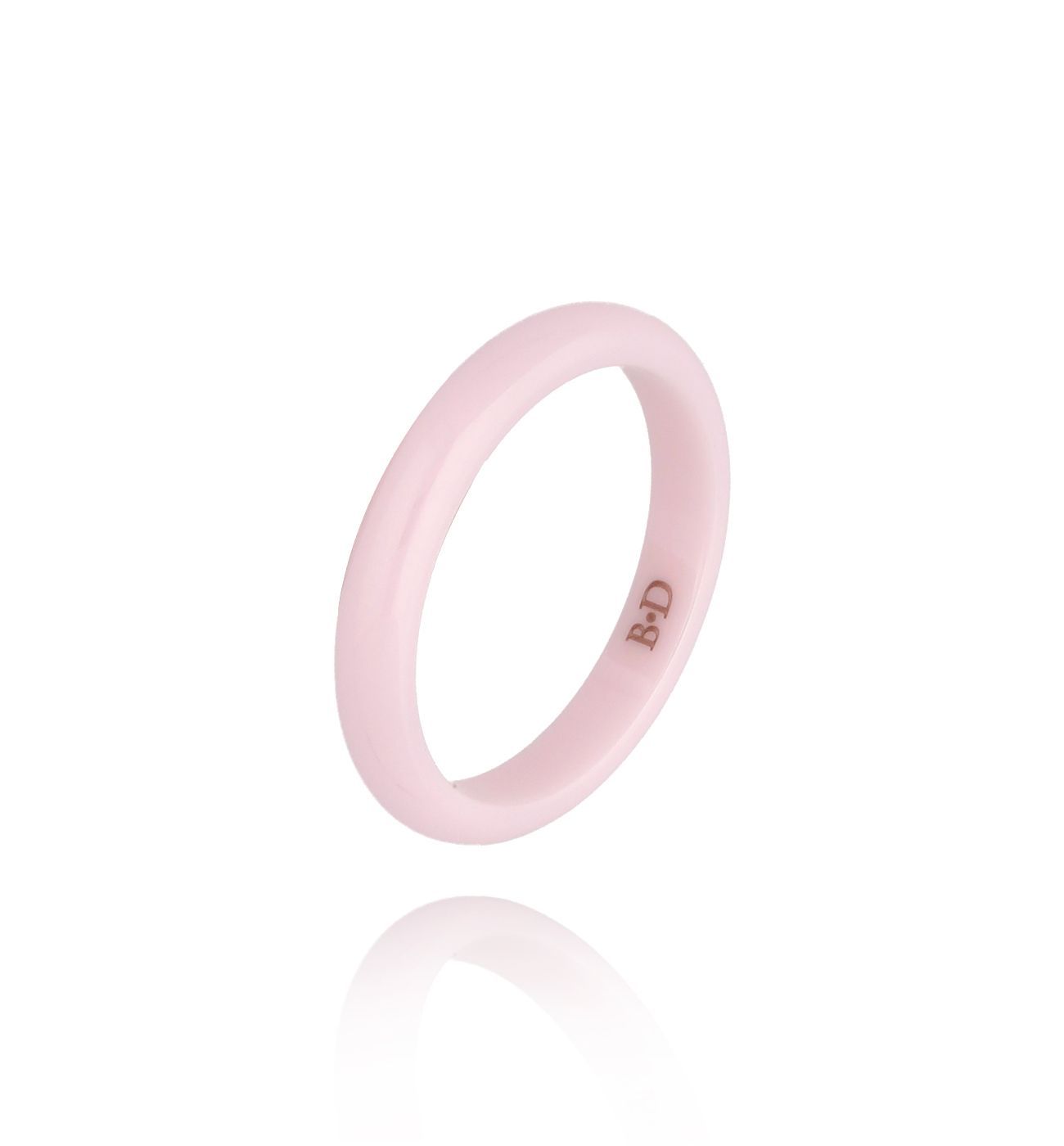 Obrączka z ceramiki różowa cienka Feminine PFE0032 - By Dziubeka