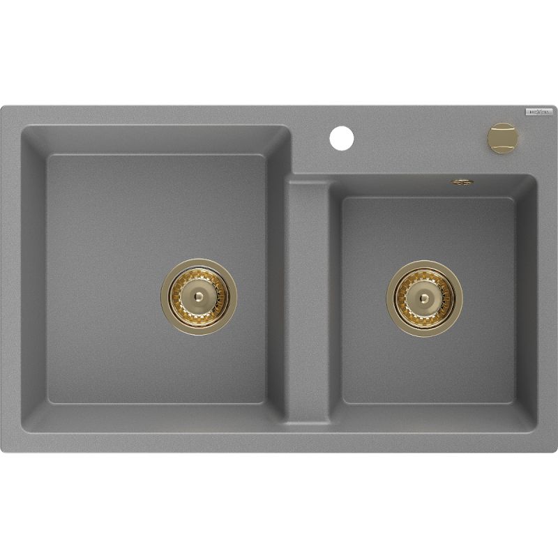 Zlewozmywak wpuszczany Mexen Tomas 2-komorowy szary 800x500mm - 6516802000-71 1 szt.