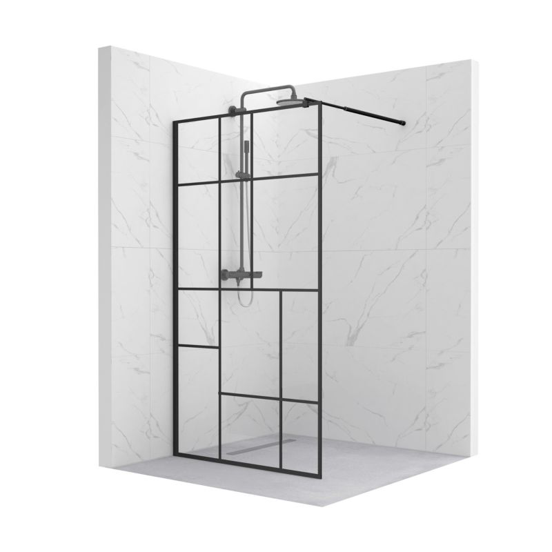 Ścianka prysznicowa SEVANTE LASCAR 100x195 Walk-In czarna 1 szt.