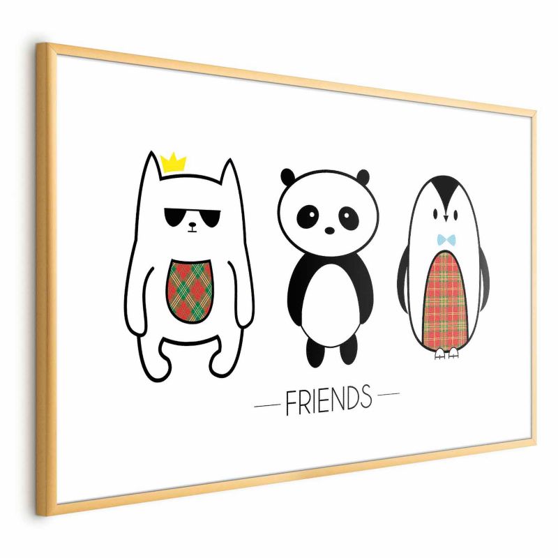 Plakat Artgeist Przyjaciele 42x29,7 cm z ramą złotą 1 szt