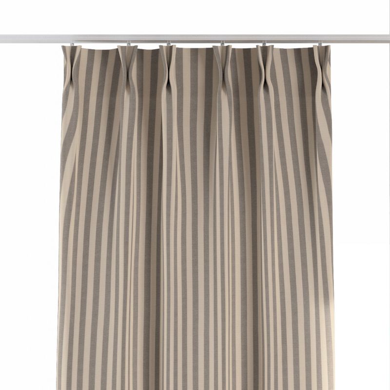 Zasłona na haczykach flex podwójnych 140 x 260 cm Dekoria szaro-białe pasy (1,5cm) 1 szt.