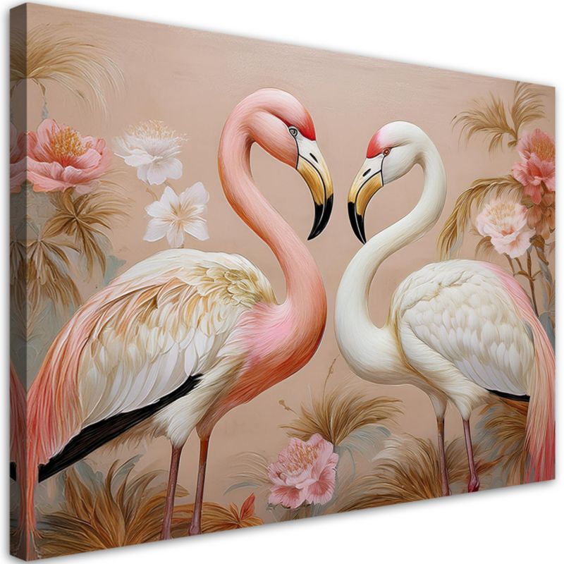 Obraz do salonu sypialni Feeby Flamingi Ptaki Różowy 120x80 cm 1szt