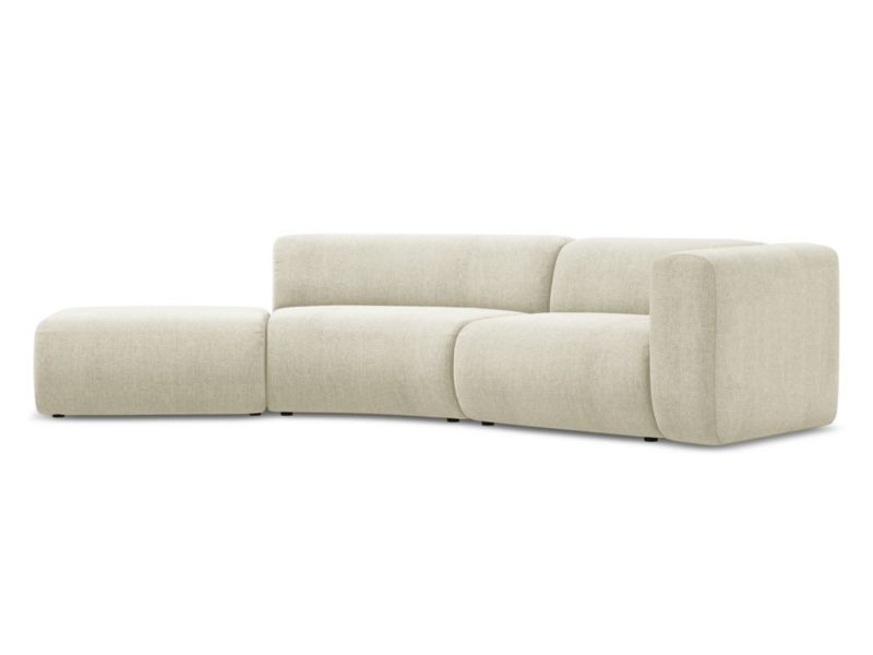 4-osobowa kanapa modułowa lewa Makamii Ekahi z tkaniny szenilowej 335x166 cm beżowy 1 szt.