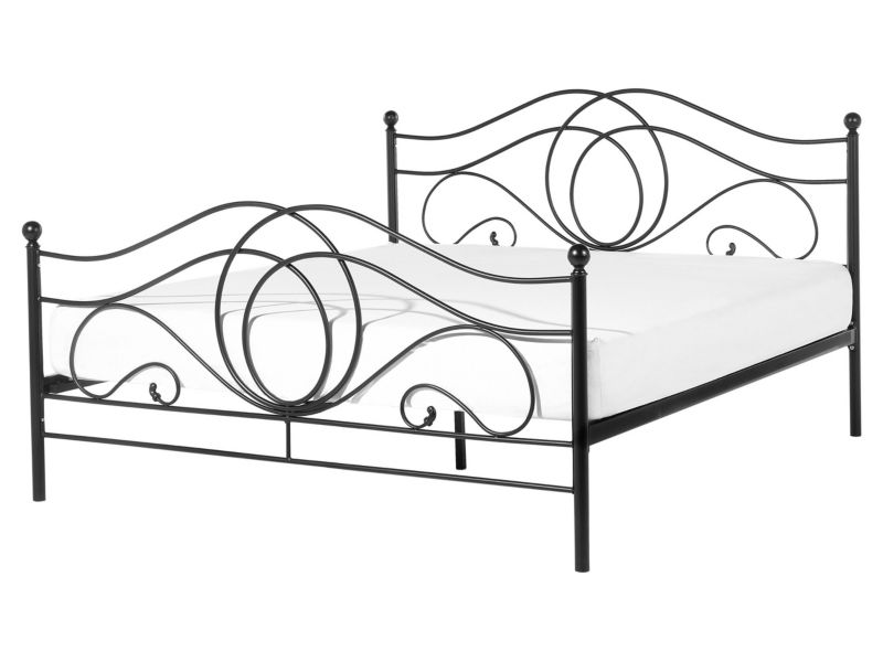 Łóżko Lyra 160 x 200 cm Metal Czarny 1 szt.