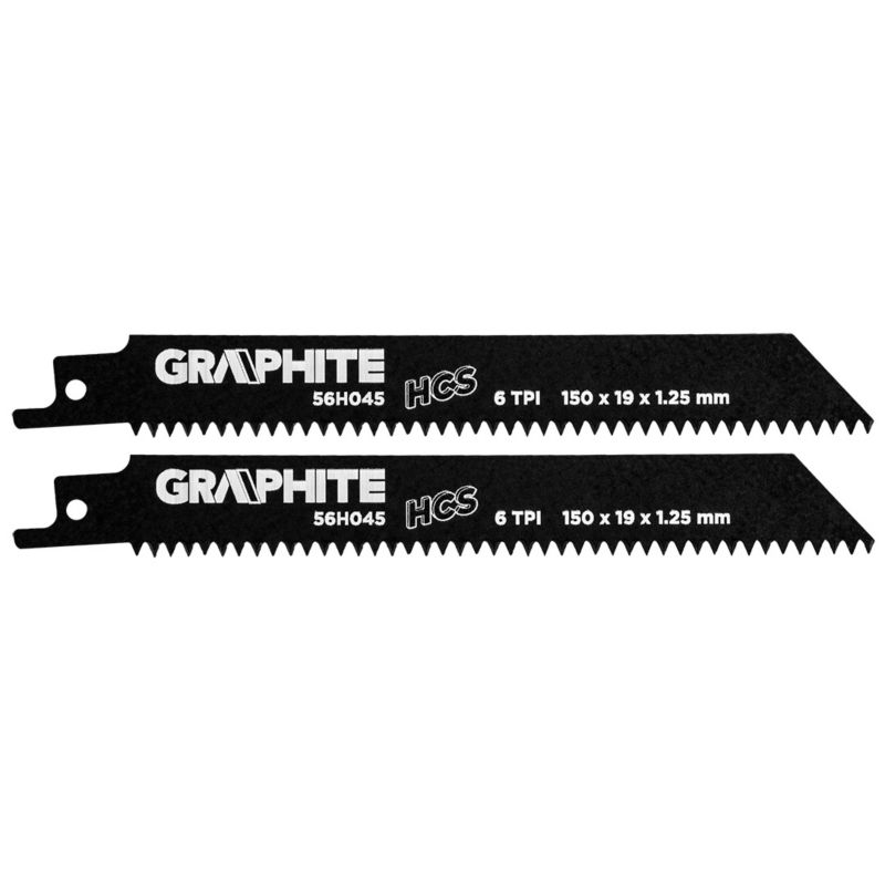 Brzeszczoty do piły szablastej GRAPHITE HCS, 150 x 19 x 1.25 mm, 6TPI podziałka zęba 4 mm 1 kpl