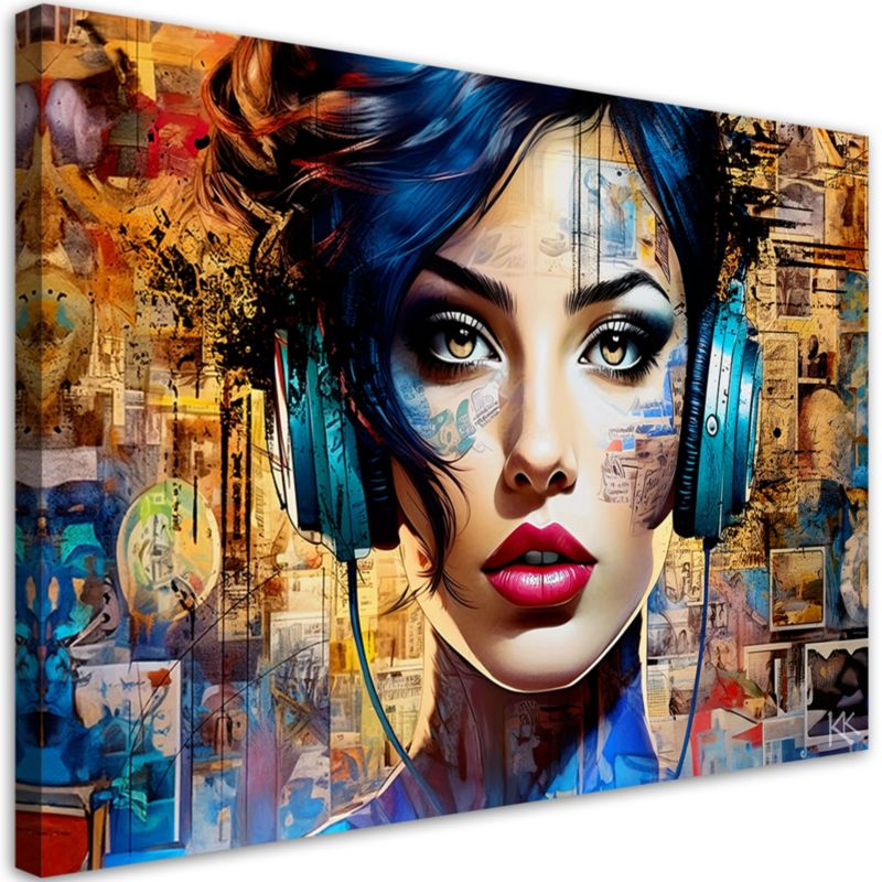 Obraz do salonu sypialni Feeby Kobieta Muzyka Abstrakcja 100x70 cm 1szt
