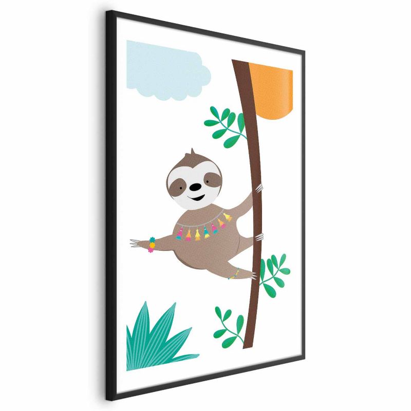 Plakat Artgeist Wesoły leniwiec 29,7x42 cm z ramą czarną 1 szt