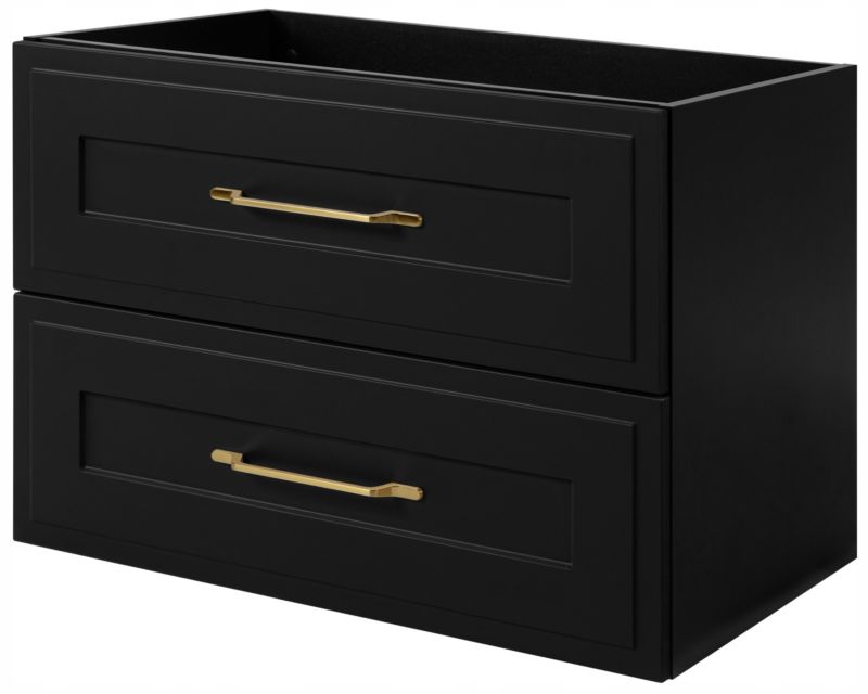 Szafka pod umywalkę Furnidea 80 cm czarna z szufladami ryflowana GLAMOUR 1 szt.