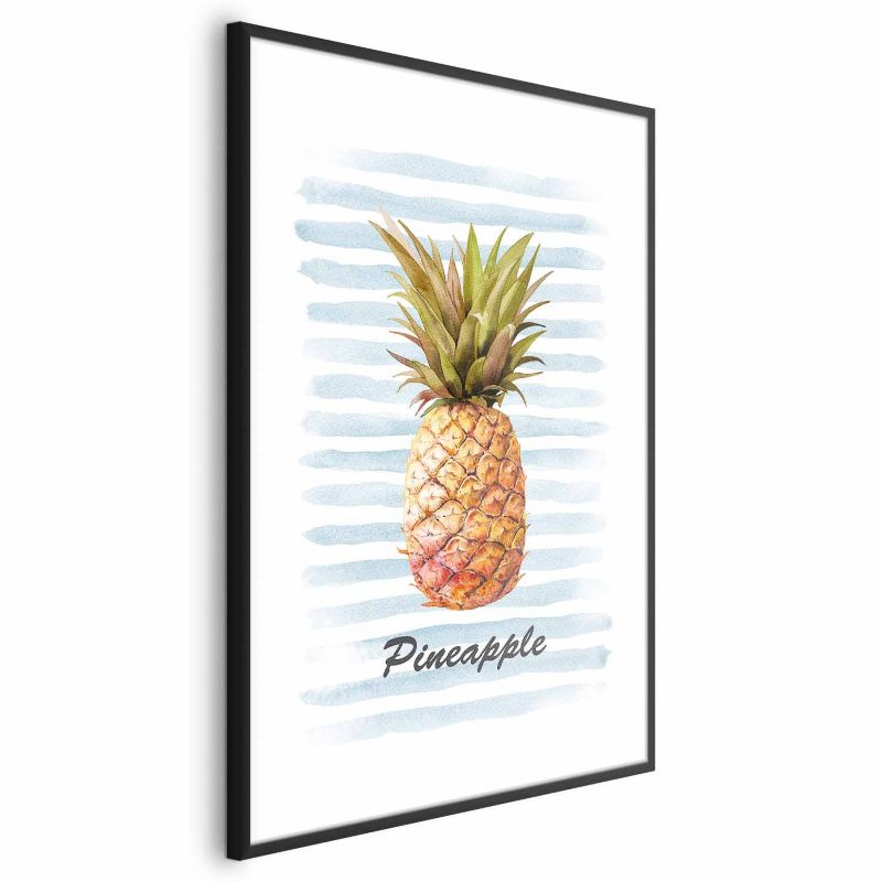 Plakat Artgeist Ananas i paski 29,7x42 cm z ramą czarną 1 szt