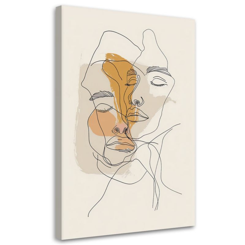 Obraz do sypialni salonu Feeby Minimalistyczna Para Beżowy 40x60 cm 1szt