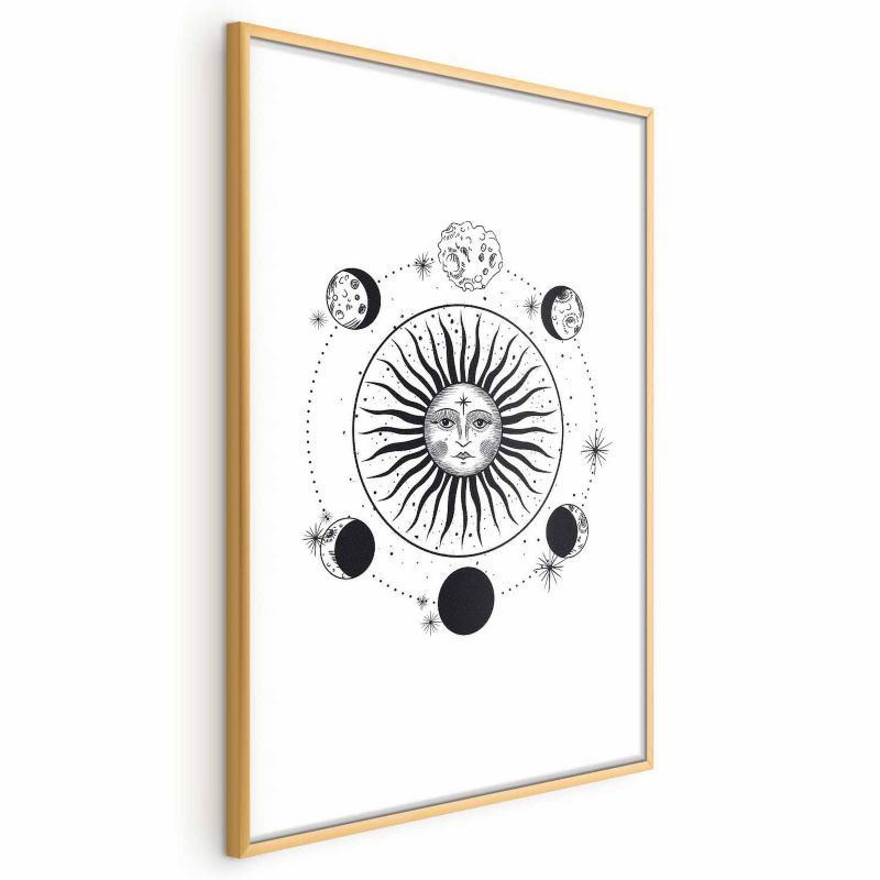 Plakat Artgeist Fazy księżyca 60x90 cm z ramą złotą 1 szt