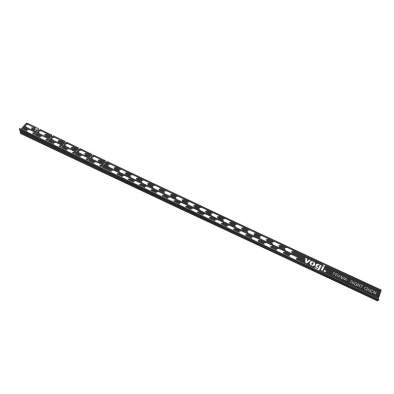 Listwa spadkowa do szyby prysznicowej Vogi prawa czarna 120 cm stalowa 1 szt.