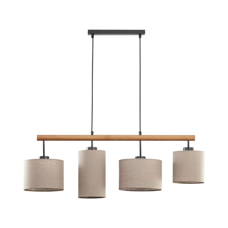 Lampa wisząca TK Lighting Deva 4 x E27 beżowa