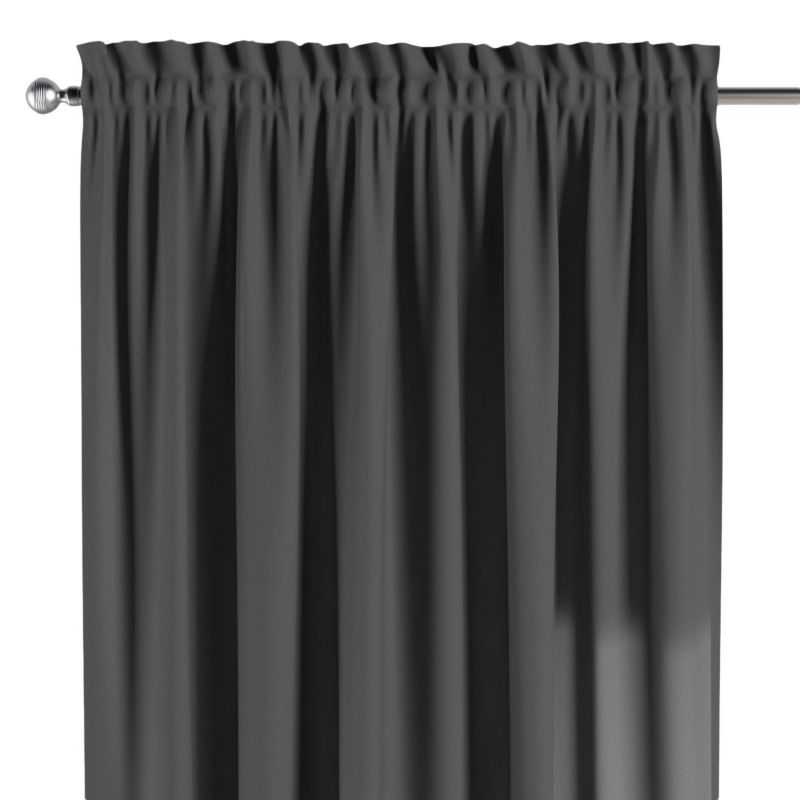 Zasłona na kanale z grzywką 1 szt. 130 x 245 cm Dekoria szary 1 szt.