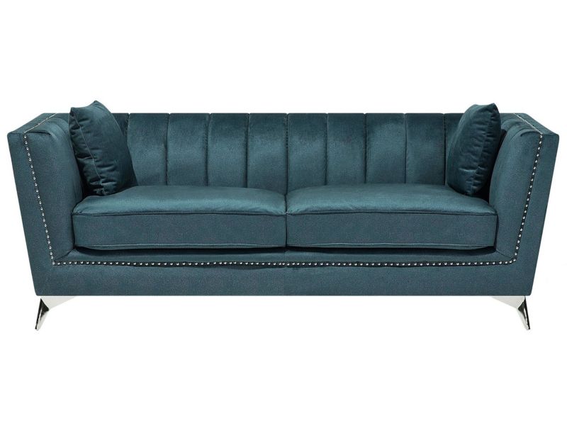 Sofa 3-osobowa welurowa lazurowa Gaula 1 szt.