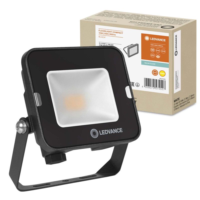 Naświetlacz LED Ledvance Reflektor Zewnętrzny Lampa 10W 900lm 3000K IP65 Czarny 1 szt.