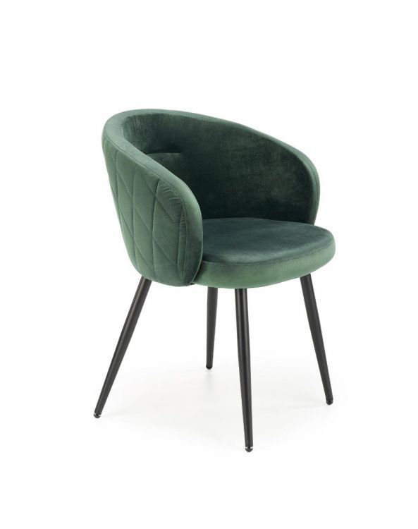 Krzesło Halmar tapicerowane K430 VELVET ciemnozielone 1 szt