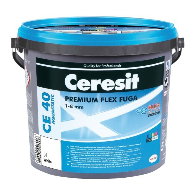 Fuga elastyczna Ceresit CE 40 Aquastatic biała 5 kg