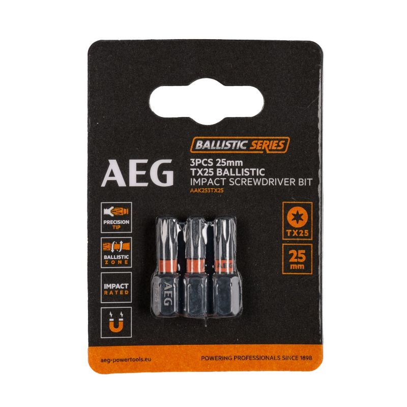 Wzmacniane Bity Ballistic AEG 25 mm TX25 SDriver 3 elementy 1 szt.