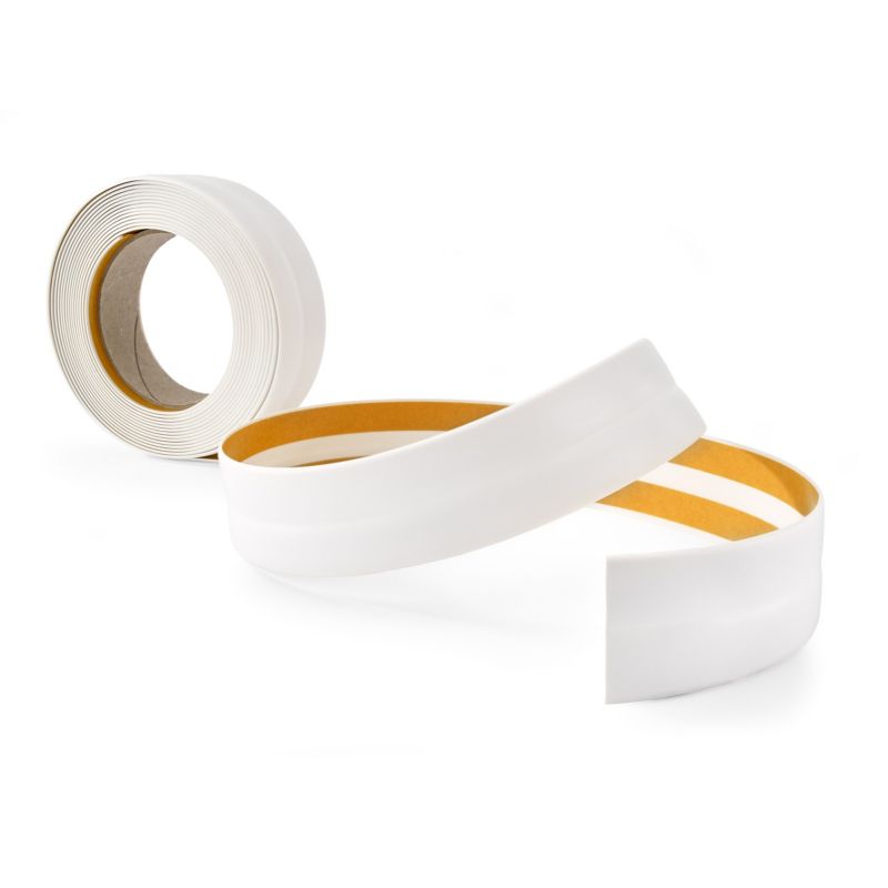 Listwa wykończeniowa PCV 30x30mm, QUEST, samoprzylepna, elastyczna, miękka taśma dekoracyjna, biały, 5m