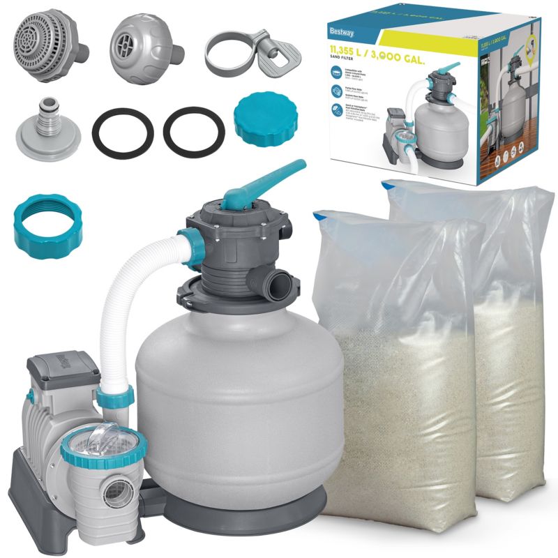 Pompa piaskowa do basenu Bestway filtr 11355 l/h + piasek 25kg 58486 1szt.