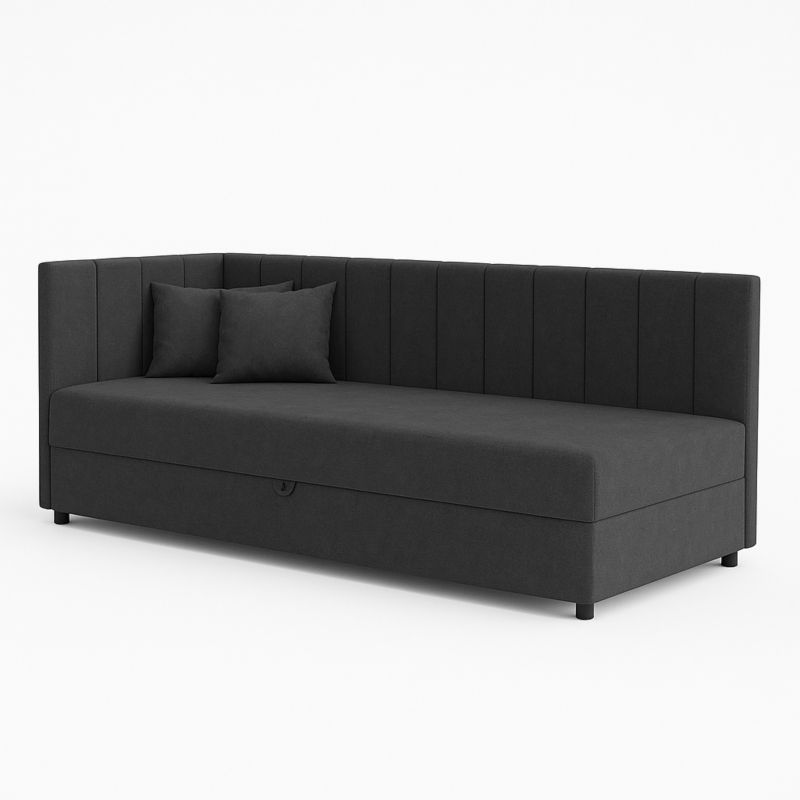 Łóżko kontynentalne 1-osobowe Bonni Sofaro Plus 90x200 Grafit 1 szt.