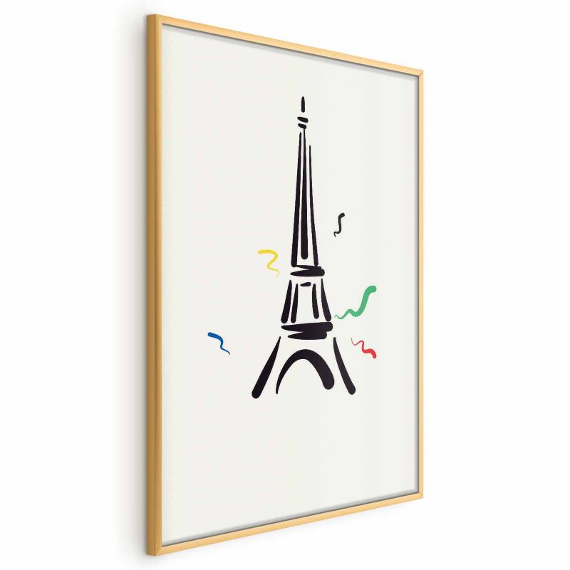 Plakat Artgeist Wieża Eiffla 60x90 cm z ramą złotą 1 szt
