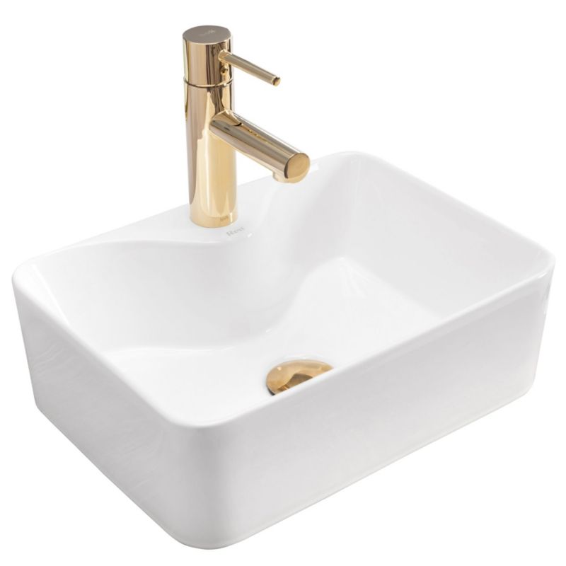 Umywalka Nablatowa Rea Kelly Mini Prostokątny Biały 41X31X13Cm 1 Szt