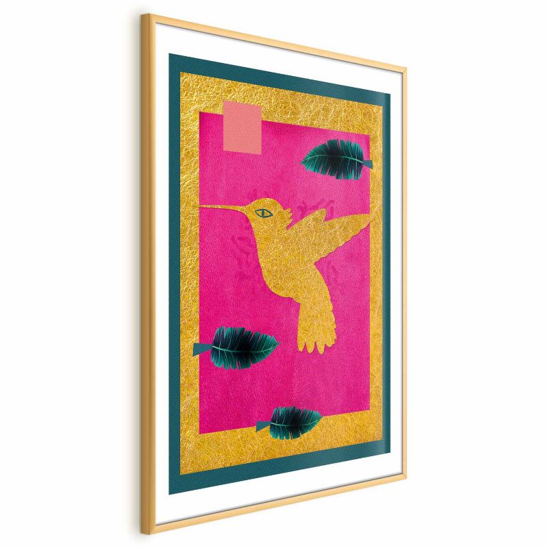 Plakat Artgeist Złoty koliber 60x90 cm z ramą złotą 1 szt