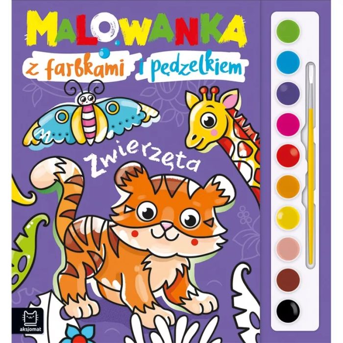 MALOWANKA Z FARBKAMI I PĘDZELKIEM ZWIERZĘTA