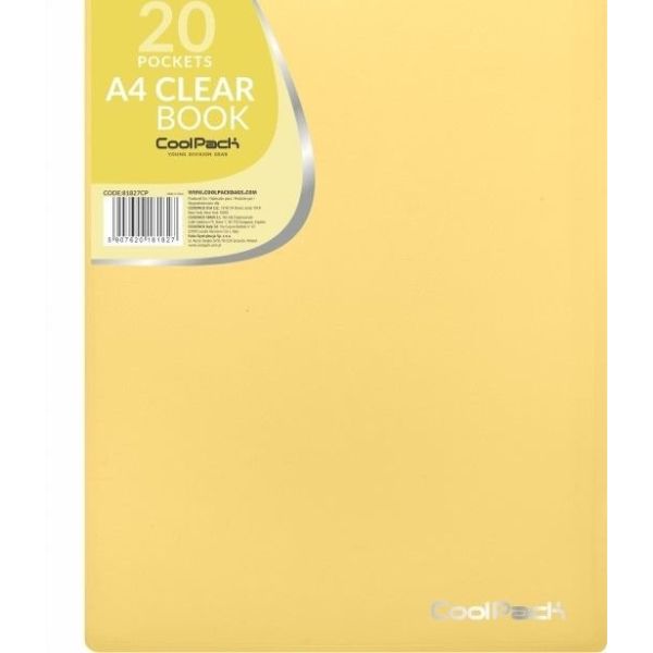 Coolpack Pastel Teczka Ofertowa Clear Book A4 -20 koszulek - żółty