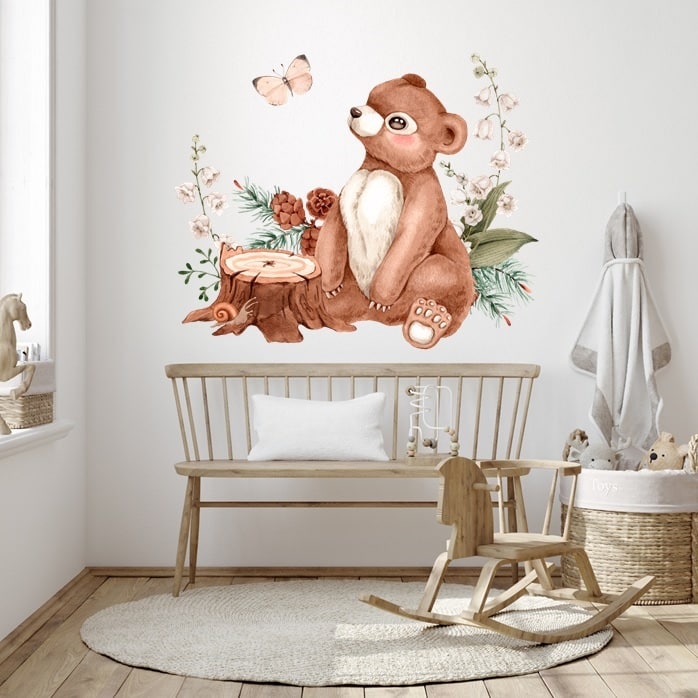 Zestaw naklejek ściennych Cute Teddy 100x100 cm