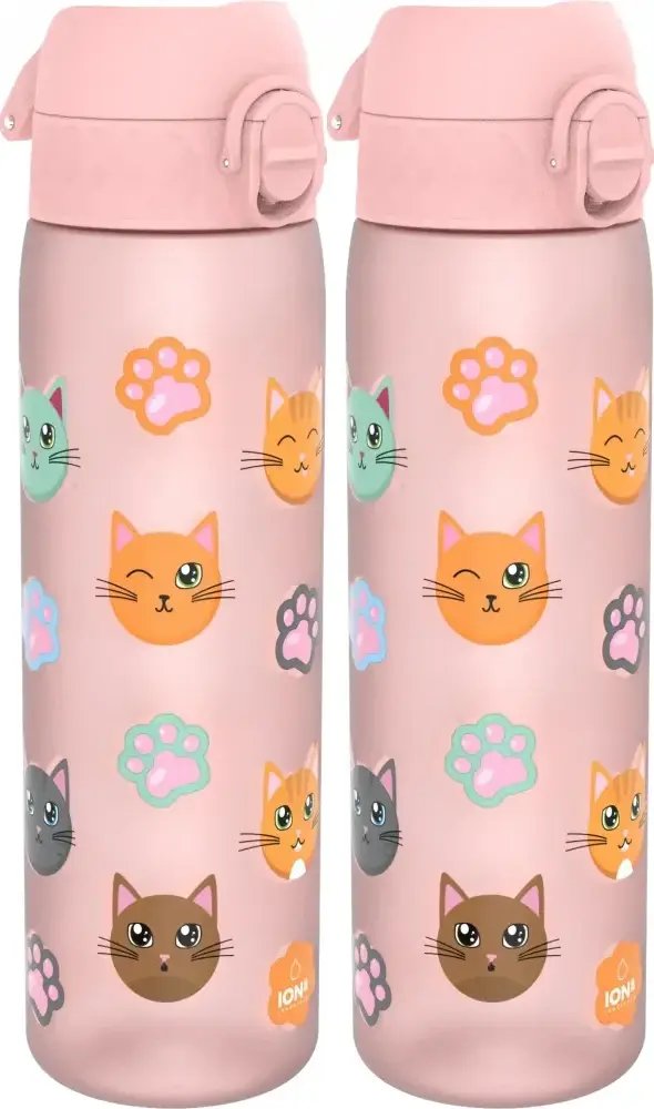2x Bidon ION8 Cats, recyclon/tritan, 500ml, różowy