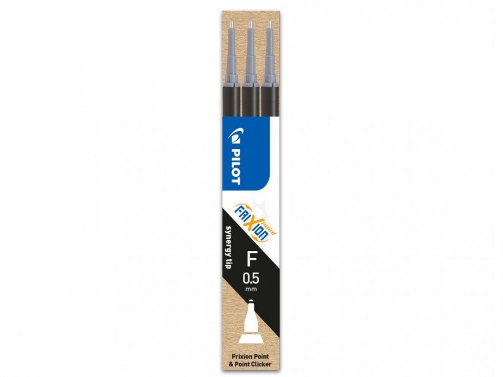 Wkład do cienkopisu wymazywalnego Pilot, Frixion Point, 0.5mm, 3 sztuki, czarny