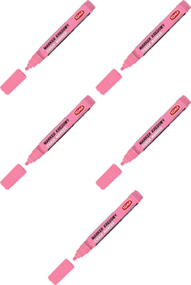 5x Marker kredowy Toma TO-292, okrągła, 4.5mm, różowy