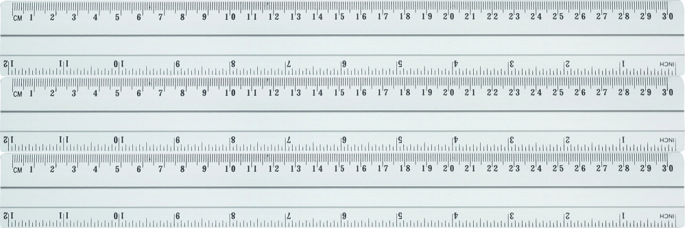 3x Linijka aluminiowa Grand, 30cm, srebrny