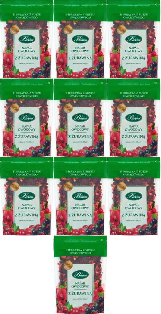10x Herbata owocowa z suszu BiFix, żurawina, 100g